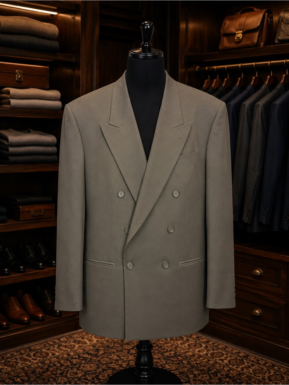 TRIESTE 42L Dark Olive Green Blazer Sport Coat Men’s Classic Suit Jacket